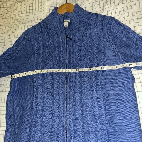 L. L. Bean Double L Cable Sweater, Zip Cardigan - Picture 7 of 10
